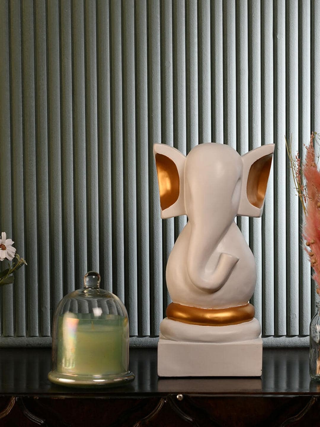 

Athome by Nilkamal White & Beige Vighnaharta Ganesha Showpiece