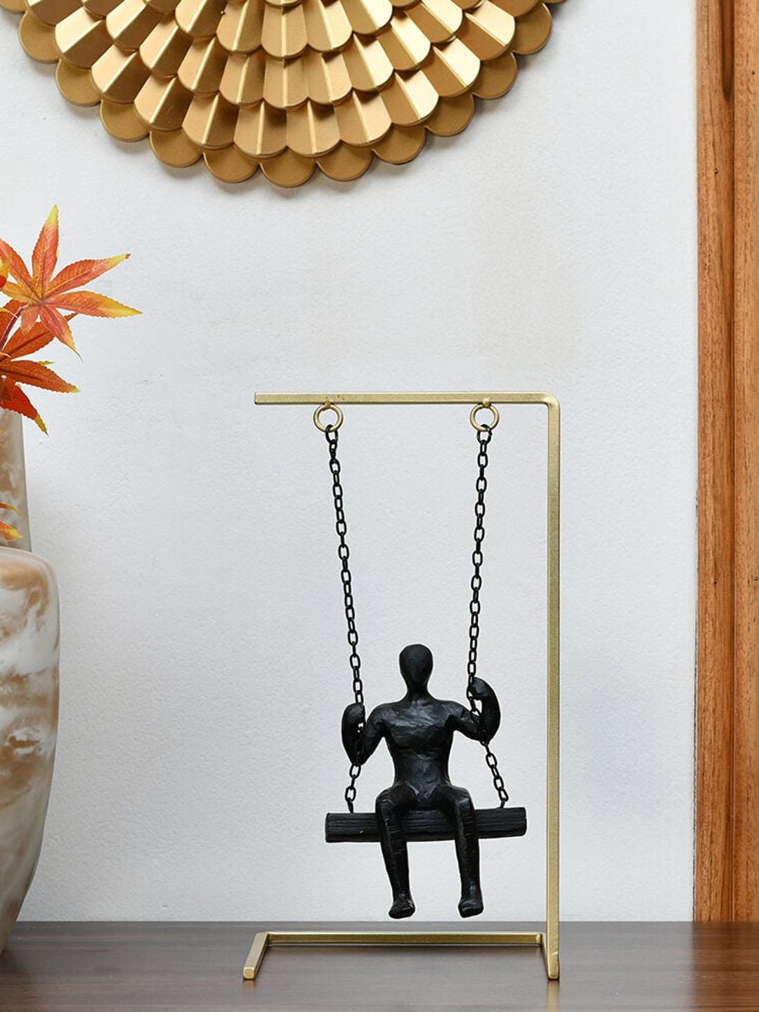 

Athome by Nilkamal Black Man On Swing Showpieces
