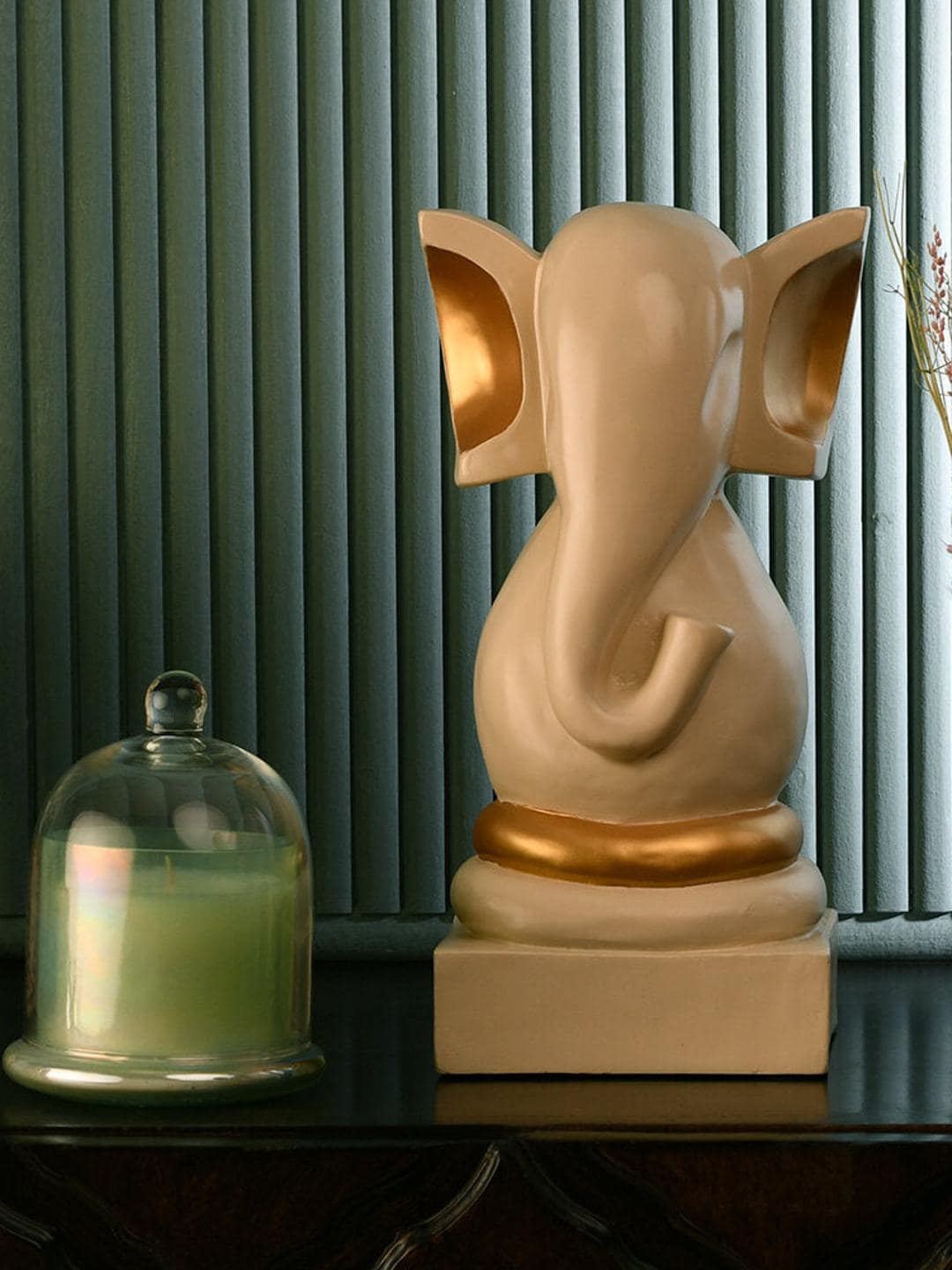 

Athome by Nilkamal Cream-Colored Vighnaharta Ganesha Polyresin Showpiece