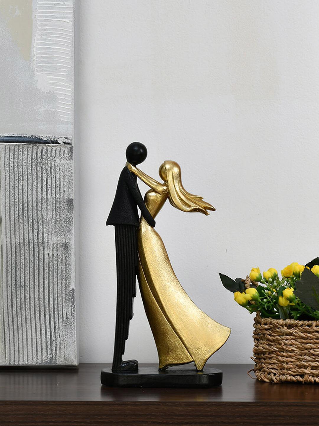 

Athome by Nilkamal Black & Gold Toned Ballroom Dancing Couple Showpiece