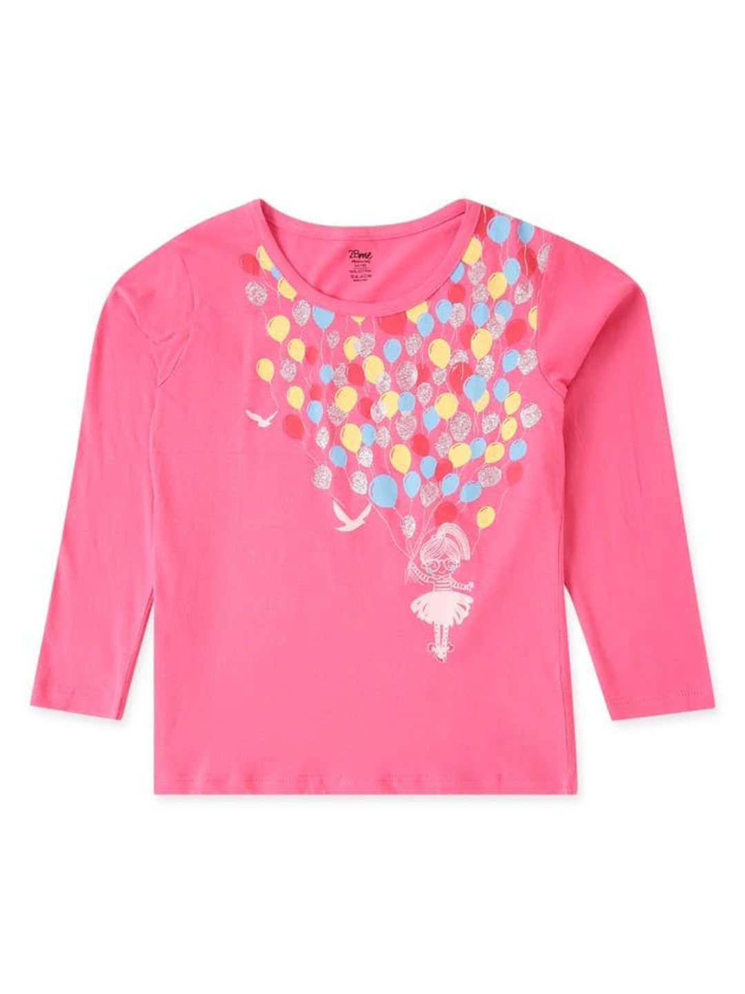 

2Bme Girls Graphic Printed Cotton T-shirt, Pink