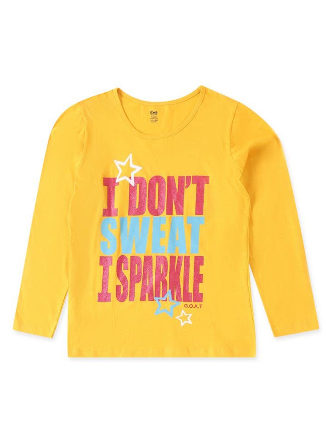 

2Bme Girls Typographic Printed Cotton T-shirt, Yellow
