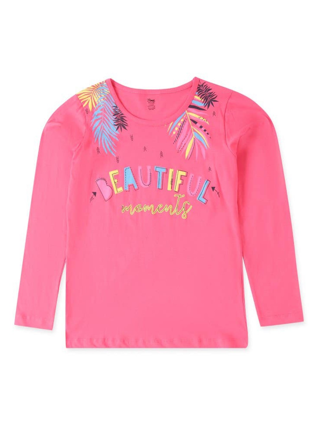 

2Bme Girls Typographic Printed Cotton T-shirt, Pink