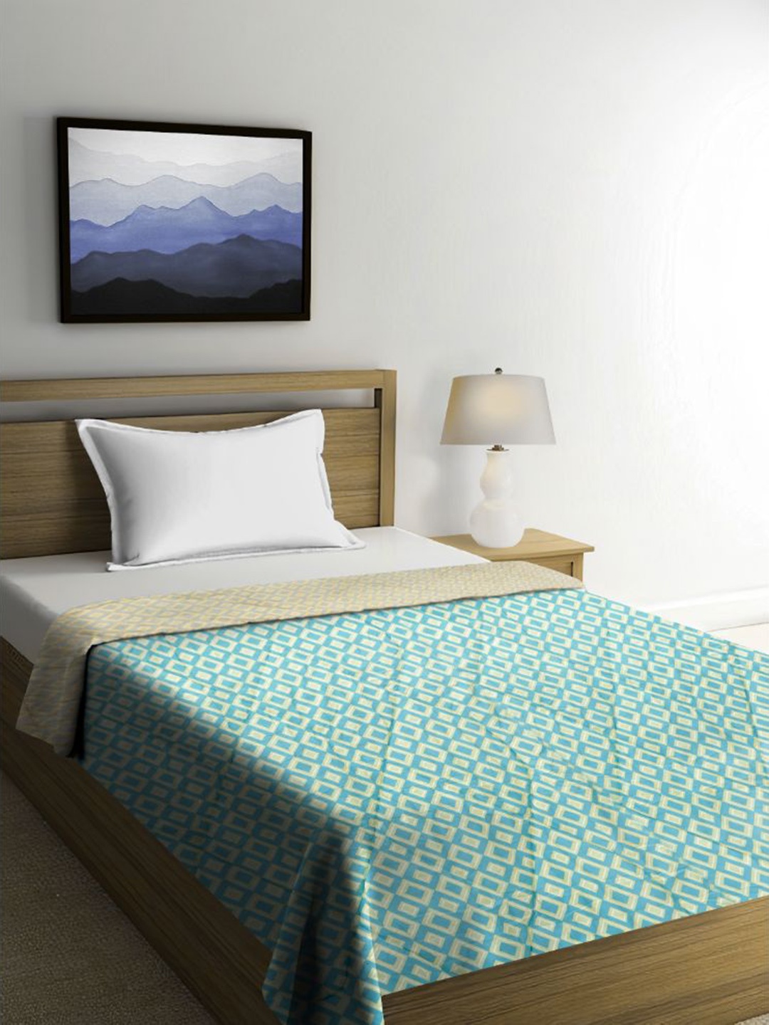 

RRC Green & Grey Geometric Microfiber Reversible Mild Winter Single Bed Comforter