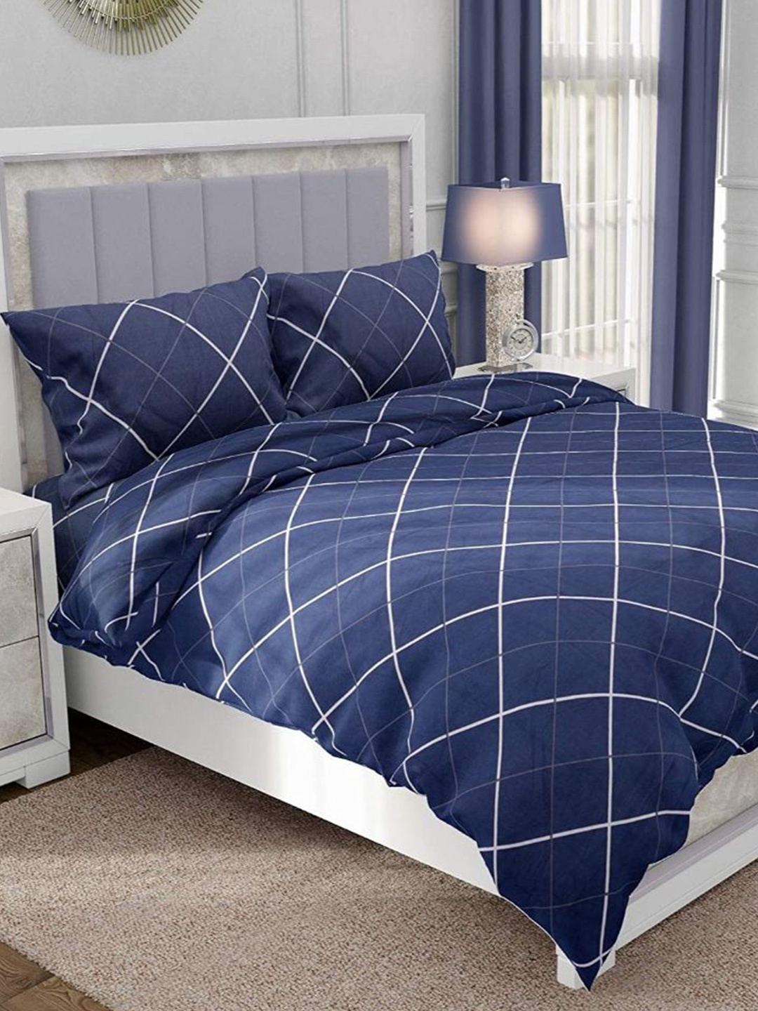 

RRC Blue & White Geometric Microfiber Mild Winter Double Bed Comforter