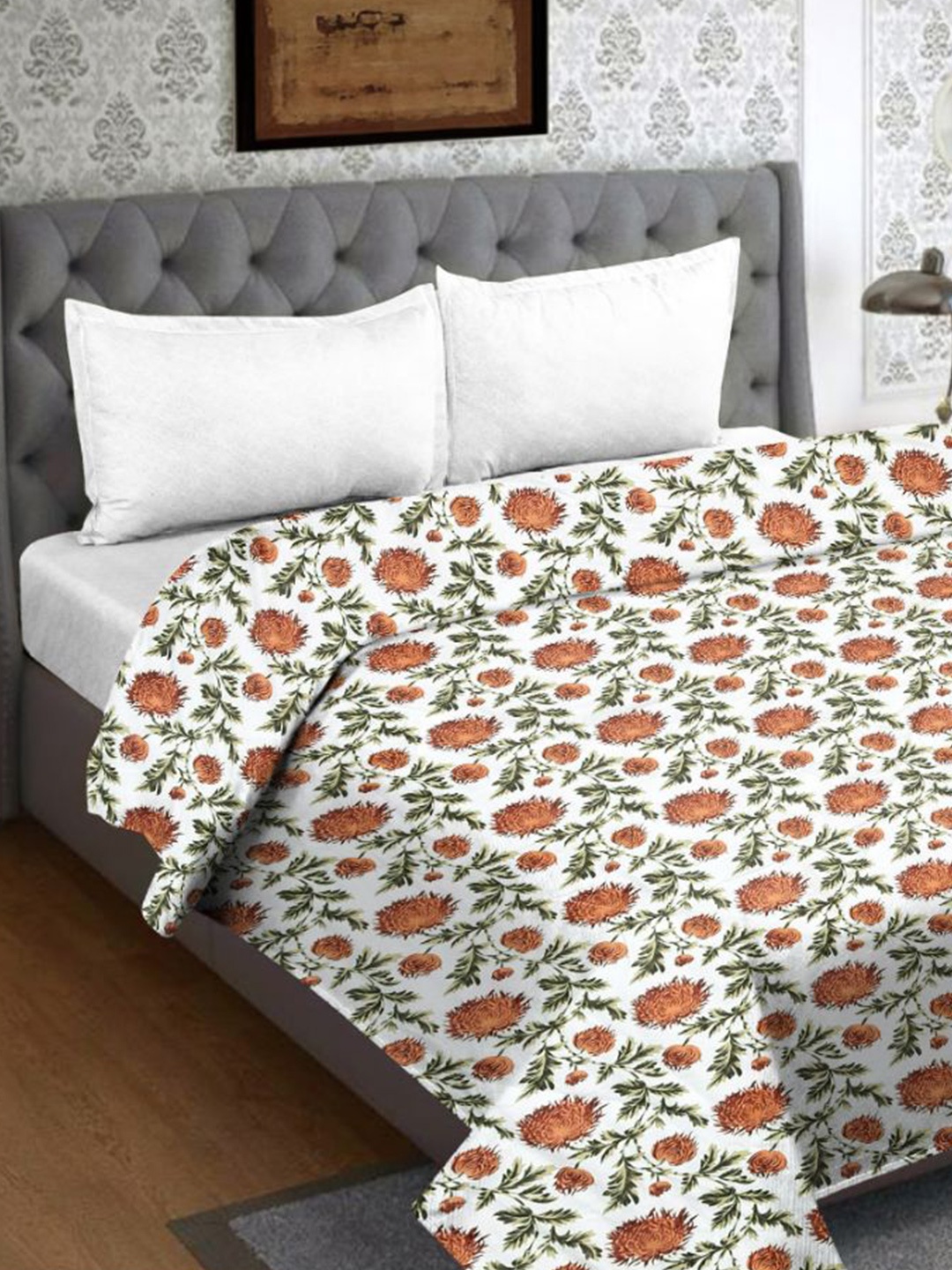 

RRC Maroon & White Floral Microfiber 200 GSM Mild Winter Double Bed Comforter