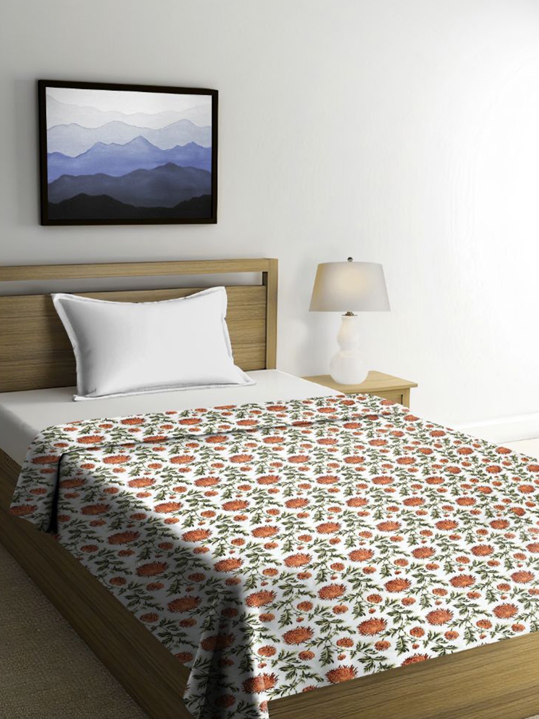 

RRC Maroon & White Floral Microfiber Mild Winter Single Bed Comforter