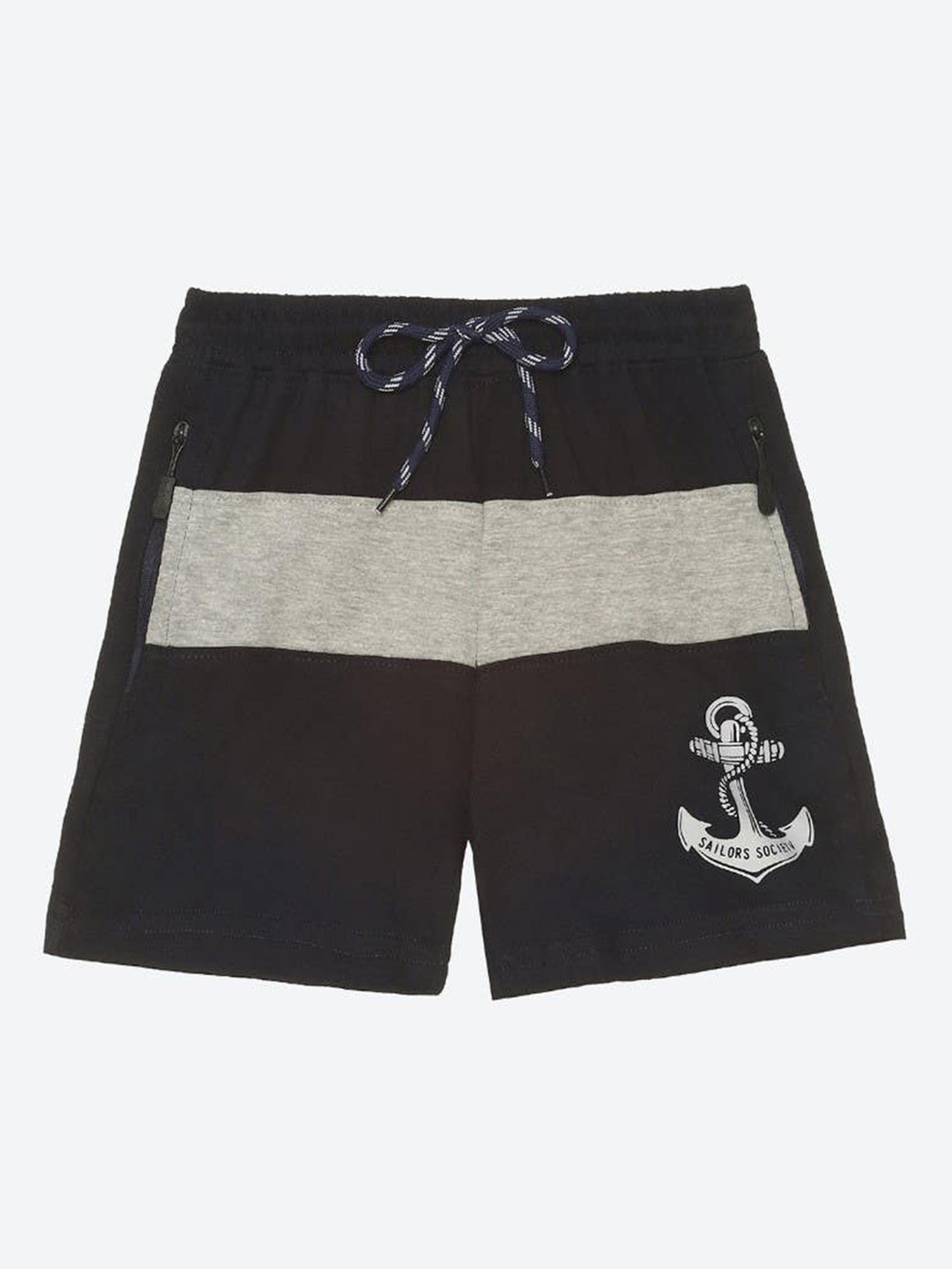 

2Bme Boys Colourblocked Cotton Shorts, Navy blue