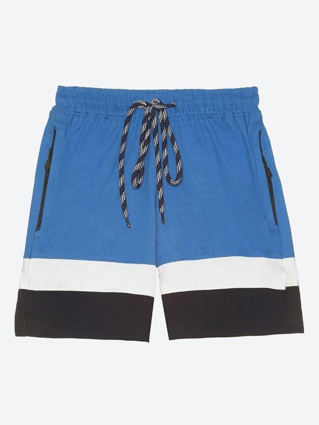 

2Bme Boys Colourblocked Mid-Rise Cotton Shorts, Blue