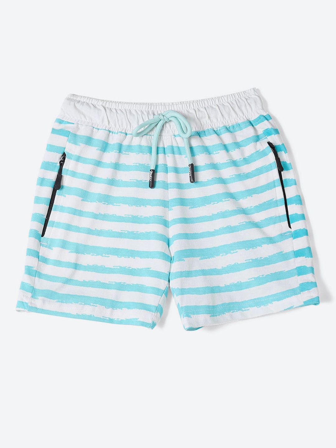 

2Bme Boys Striped Cotton Shorts, Off white