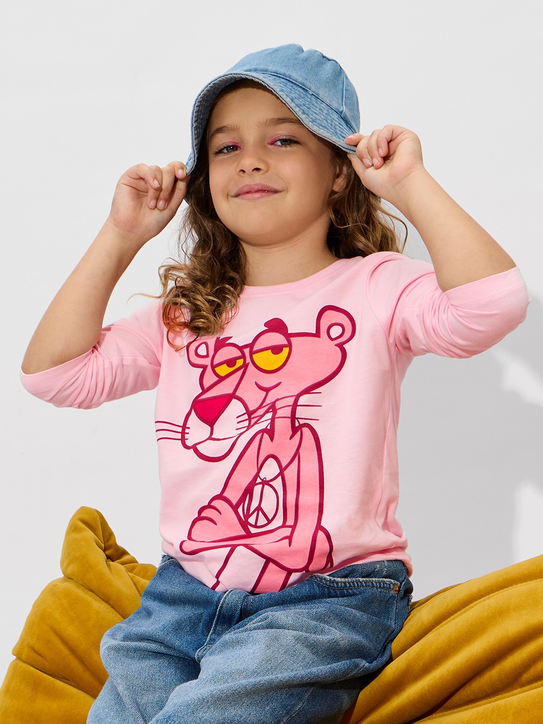 

The Souled Store Girls Graphic Printed Cotton T-shirt, Pink