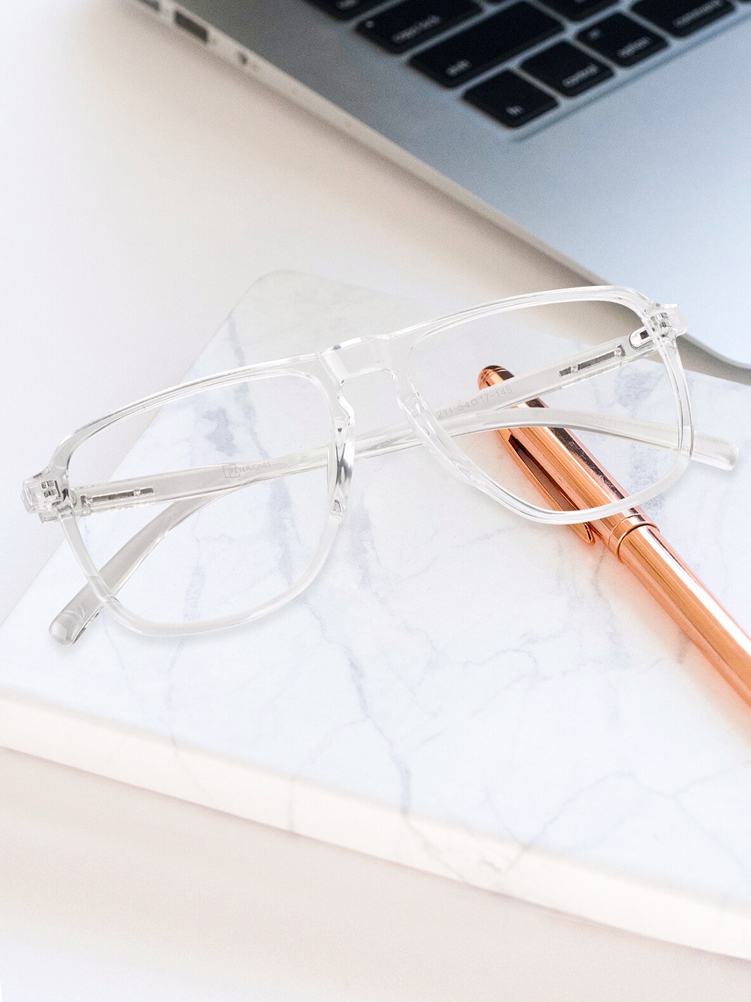 

Peter Jones Eyewear Unisex Full Rim Square Frames, Transparent