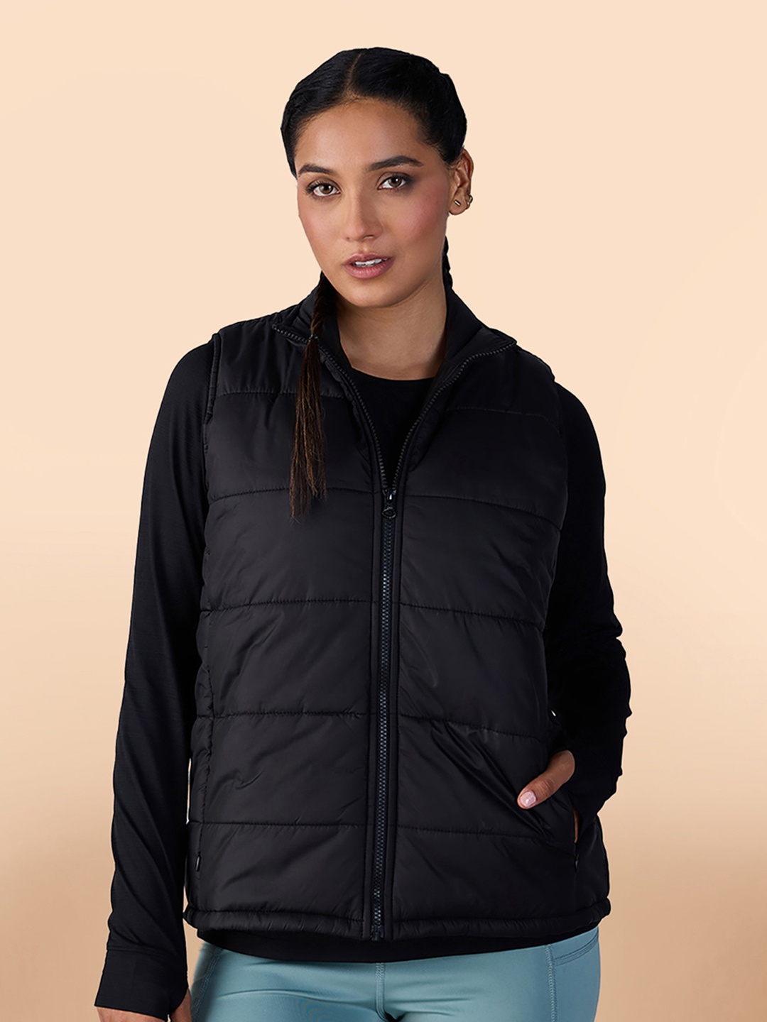 

KICA Mock Collar Puffer Jacket, Black
