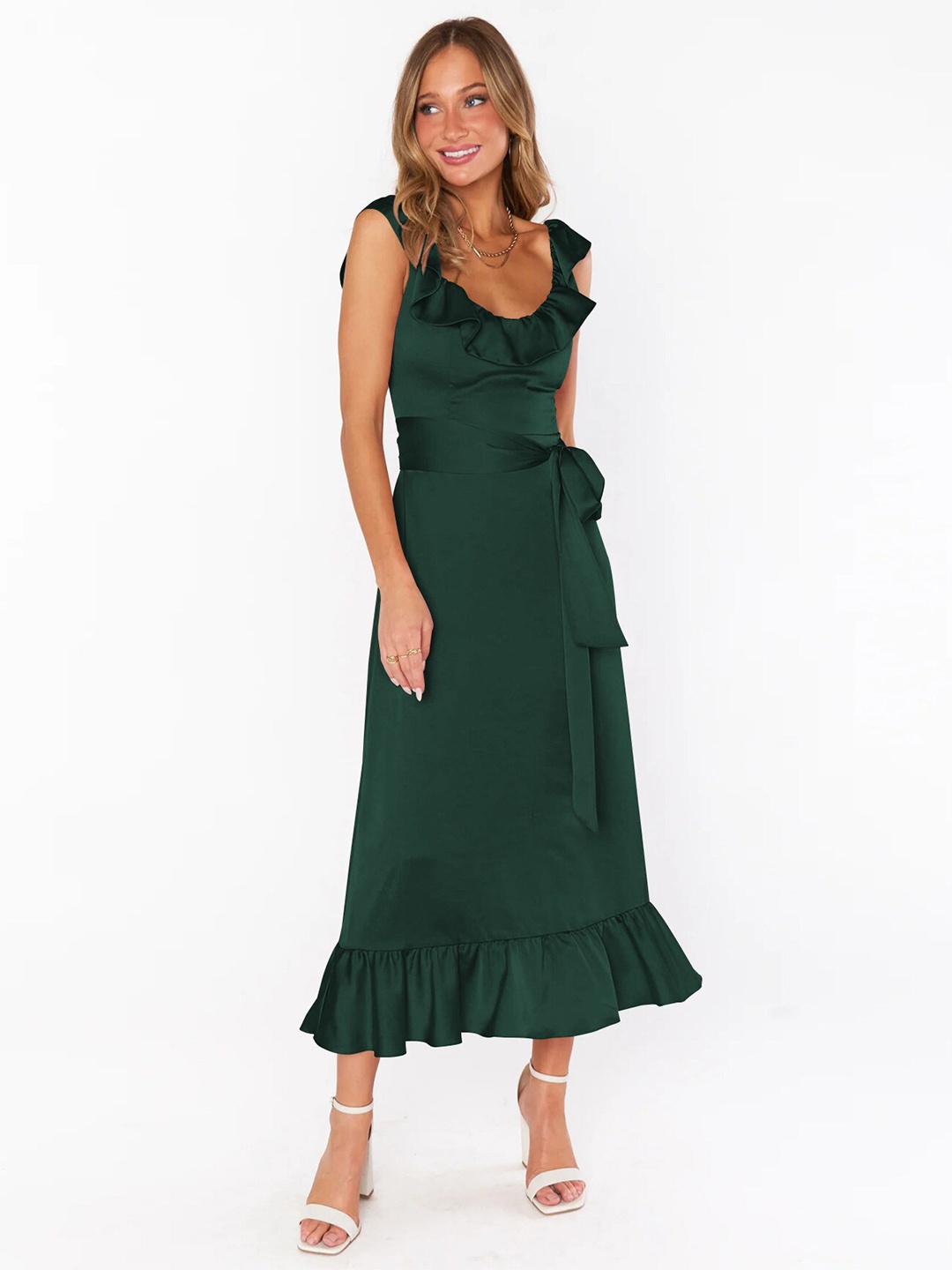 

StyleCast Green Fit & Flare Midi Dress