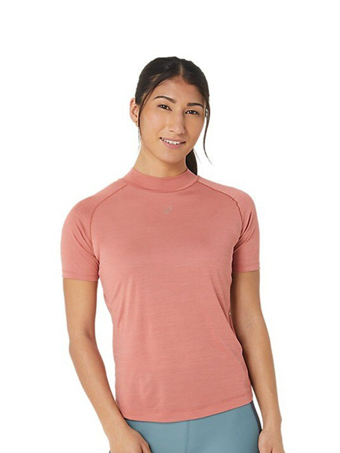

ASICS Nagino Run SS Raglan Sleeves High Neck Tshirt, Peach