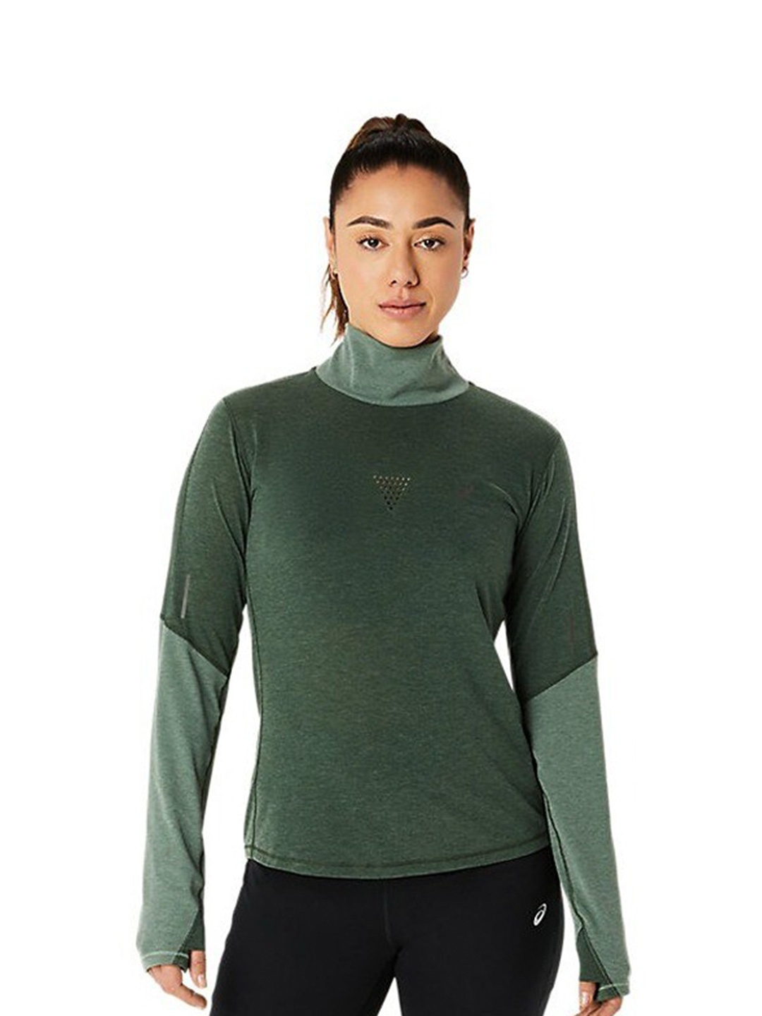 

ASICS Metarun Mock Neck Long Sleeves T-Shirt, Green