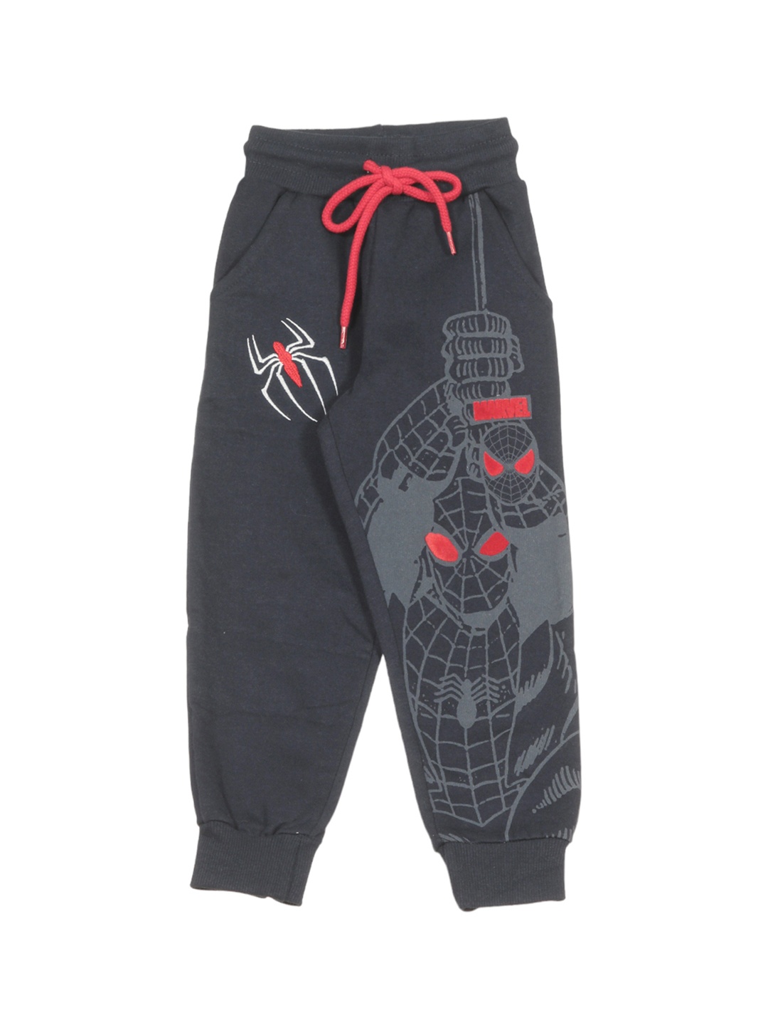 

Lil Lollipop Kids Spider Man Printed Regular Fit Cotton Jogger, Navy blue