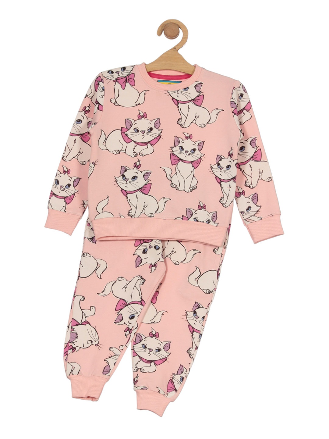 

Lil Lollipop Girls Graphic Printed Hooded Pure Cotton Tracksuit, Pink
