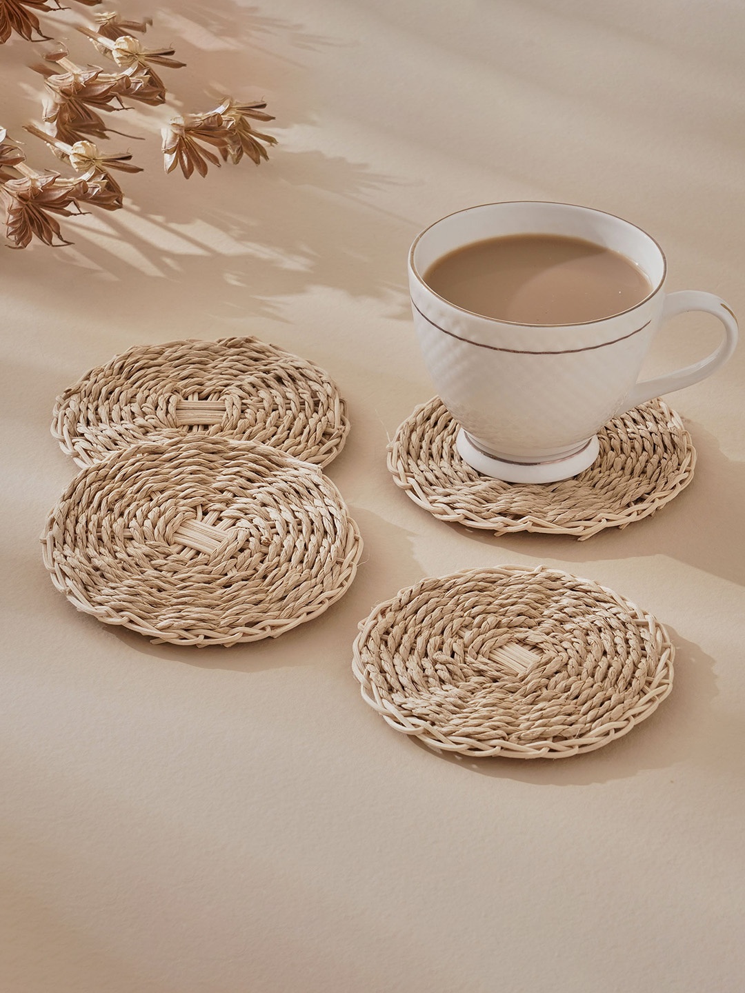 

Home Centre Brown 4 Pieces Paper Coasters