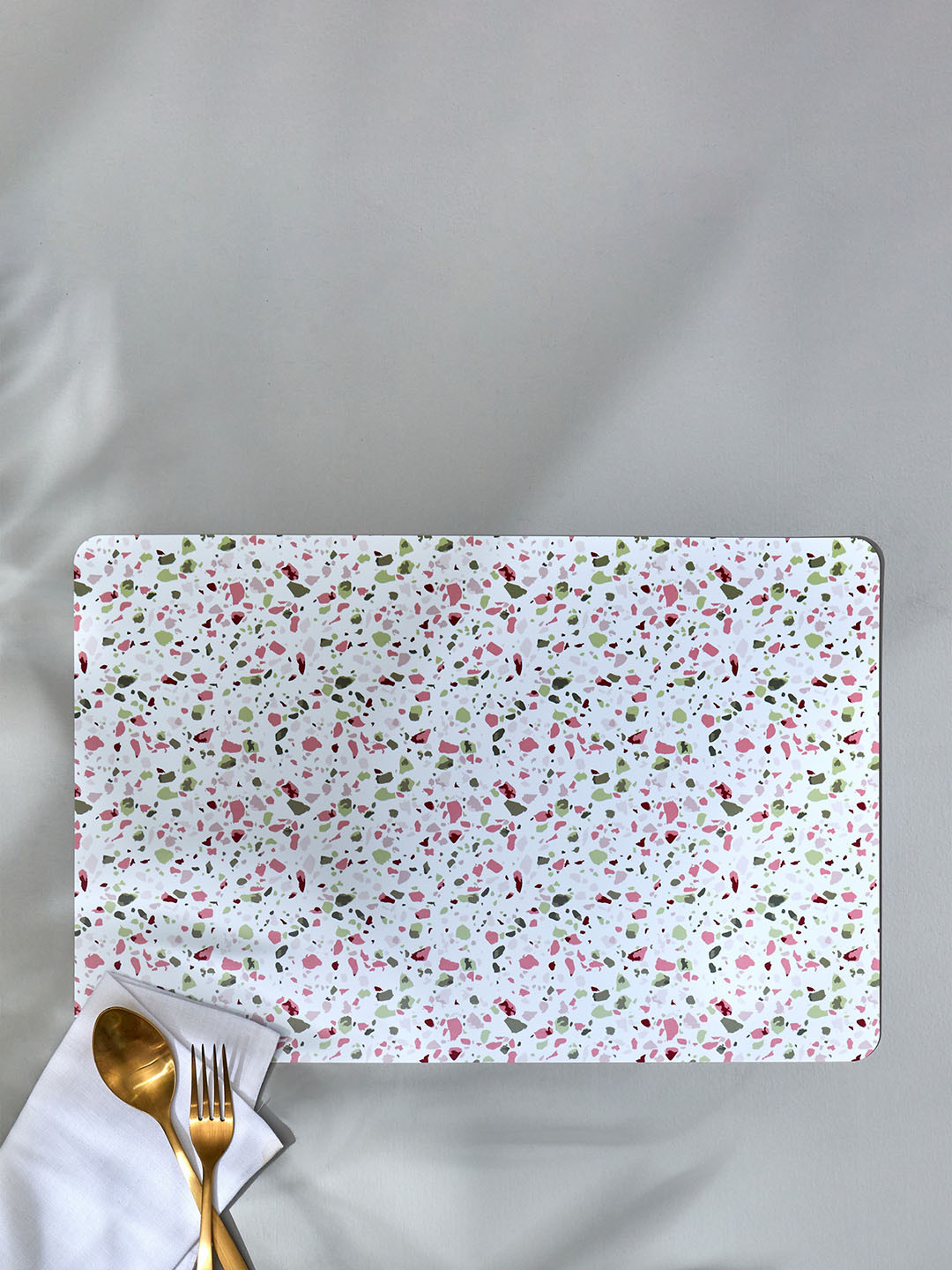 

Home Centre Mandarin Pink & White 6 Pcs Printed Polypropylene Rectangular Table Placemats