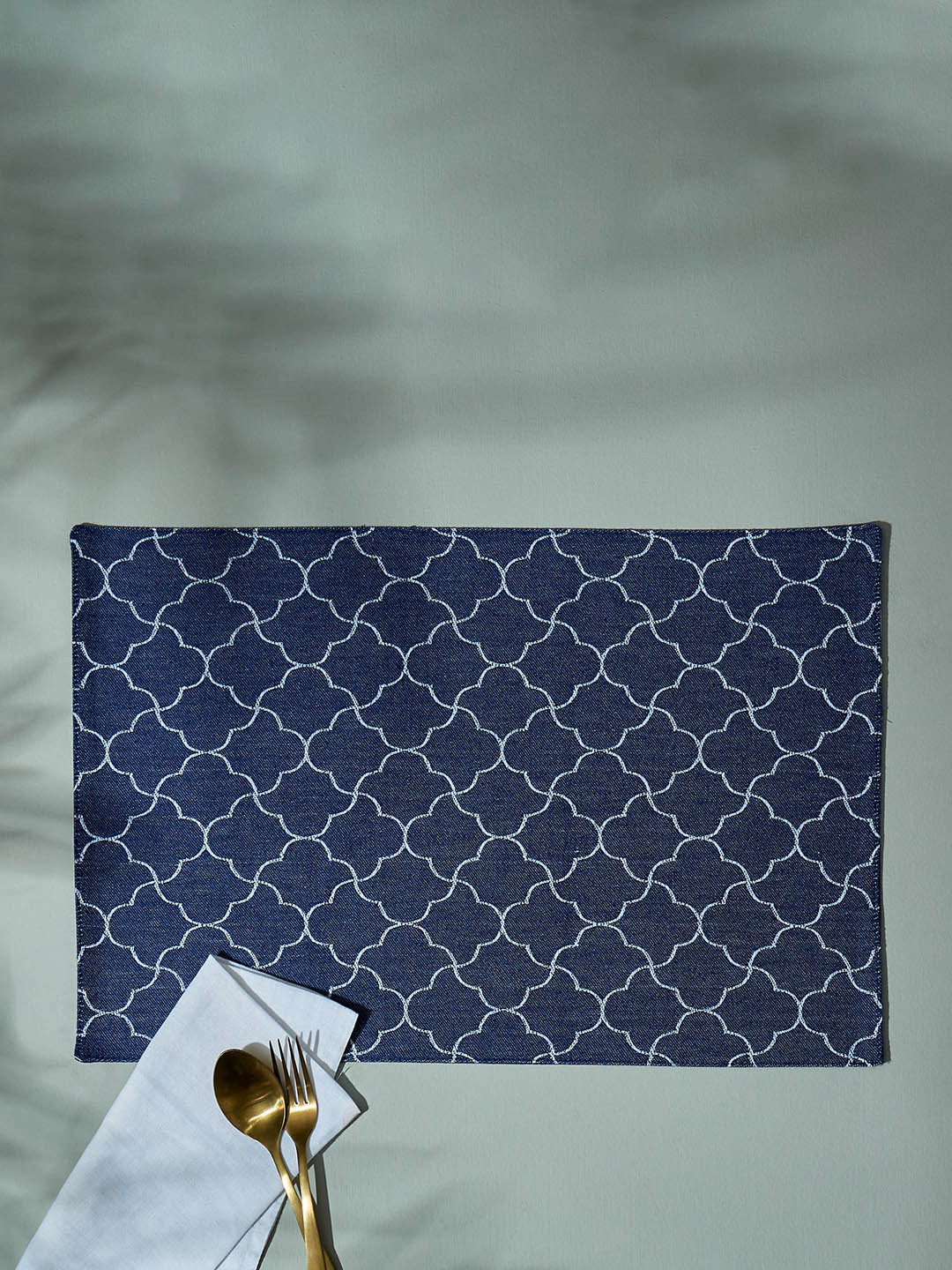 

Home Centre Drake Blue & White Printed Cotton Table Placemat