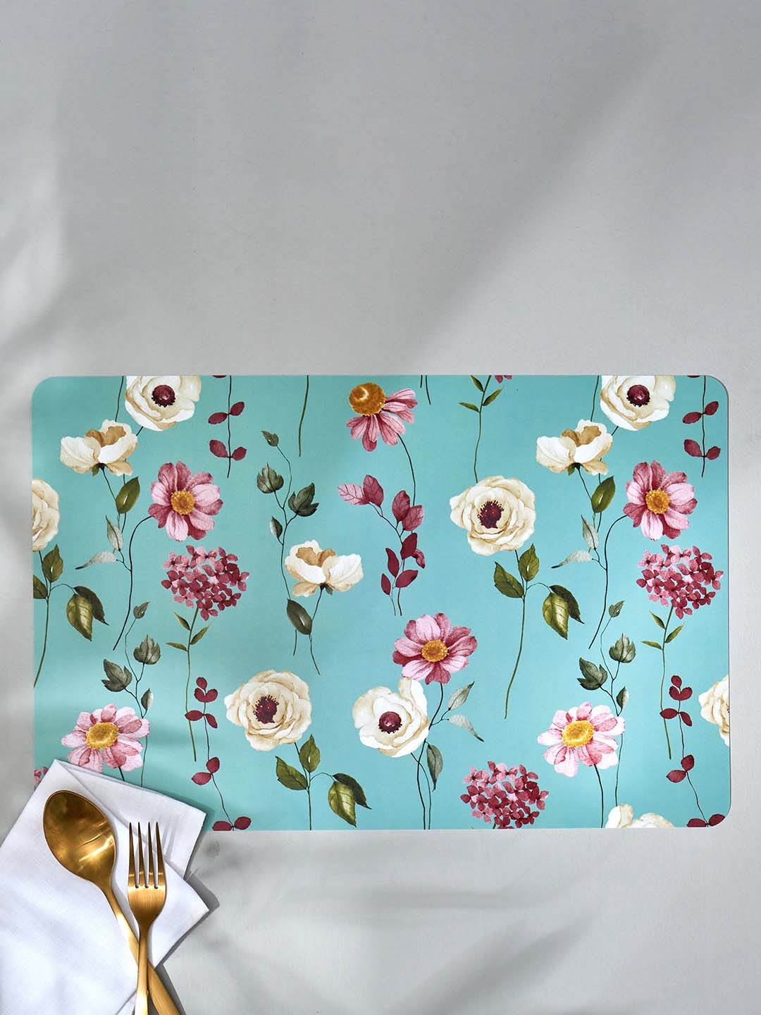 

Home Centre Mandarin Blue & Pink 6 Pieces Floral Printed Polypropylene Table Placemats