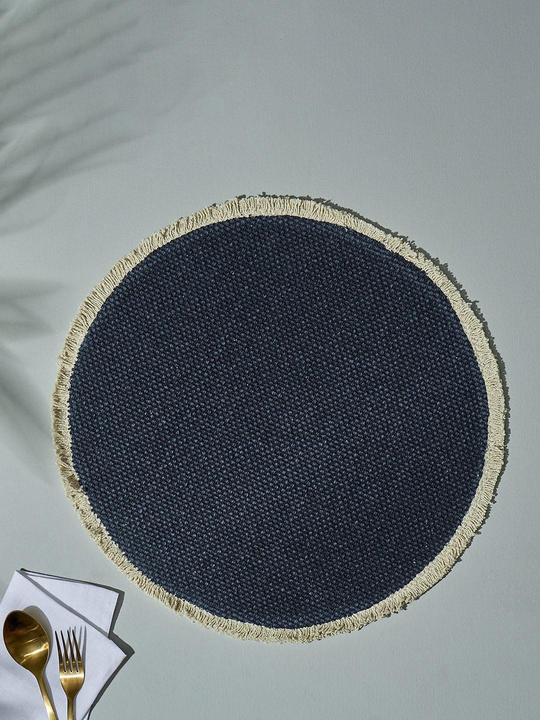 

Home Centre Maison Blue Woven Cotton Circular Table Placemat