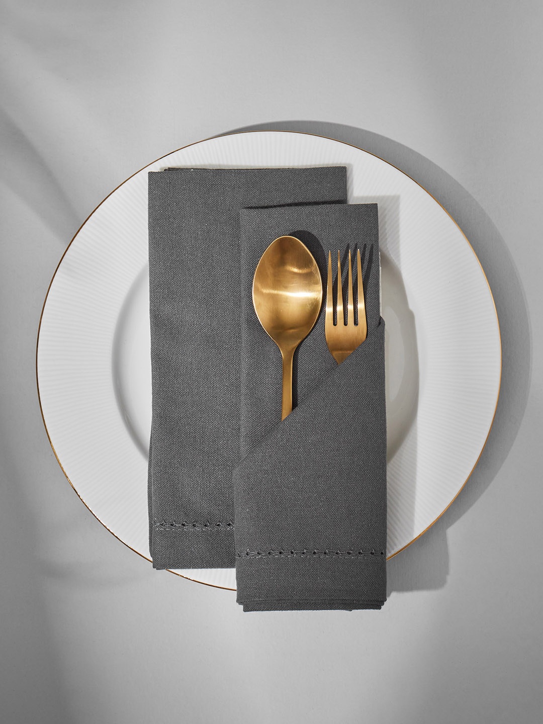 

Home Centre Maison Grey 2 Pieces Cotton Table Napkins