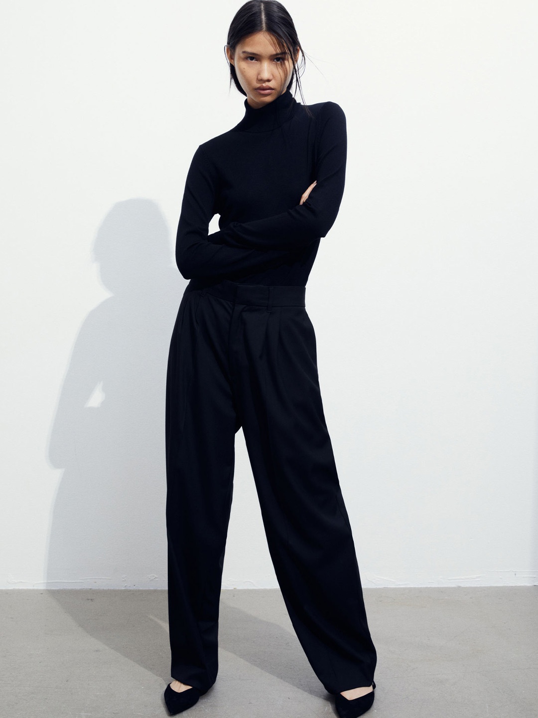 

H&M Polo-Neck Jumper, Black