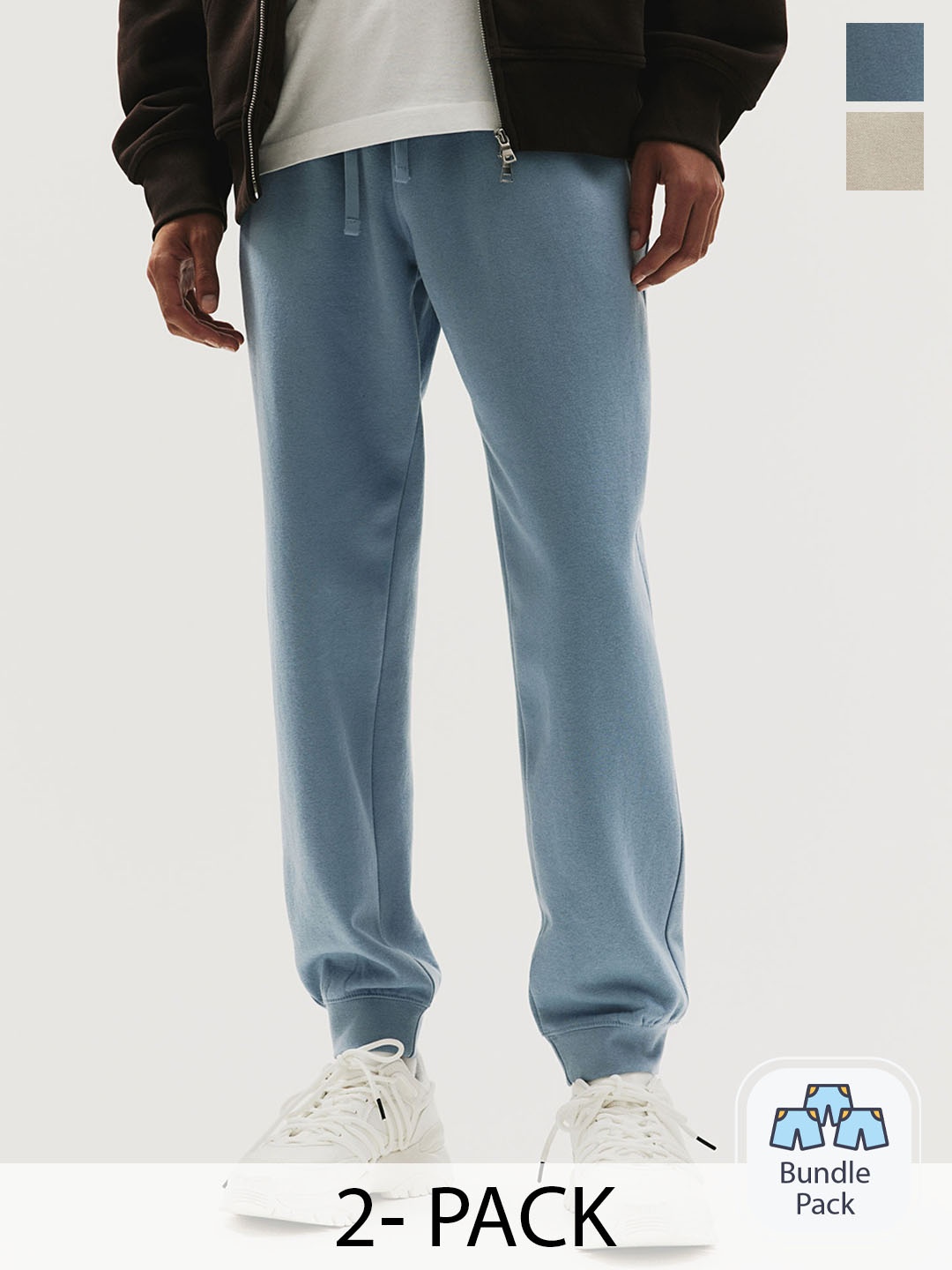 

H&M Men 2-Pack Regular Fit Sweatpants, Blue