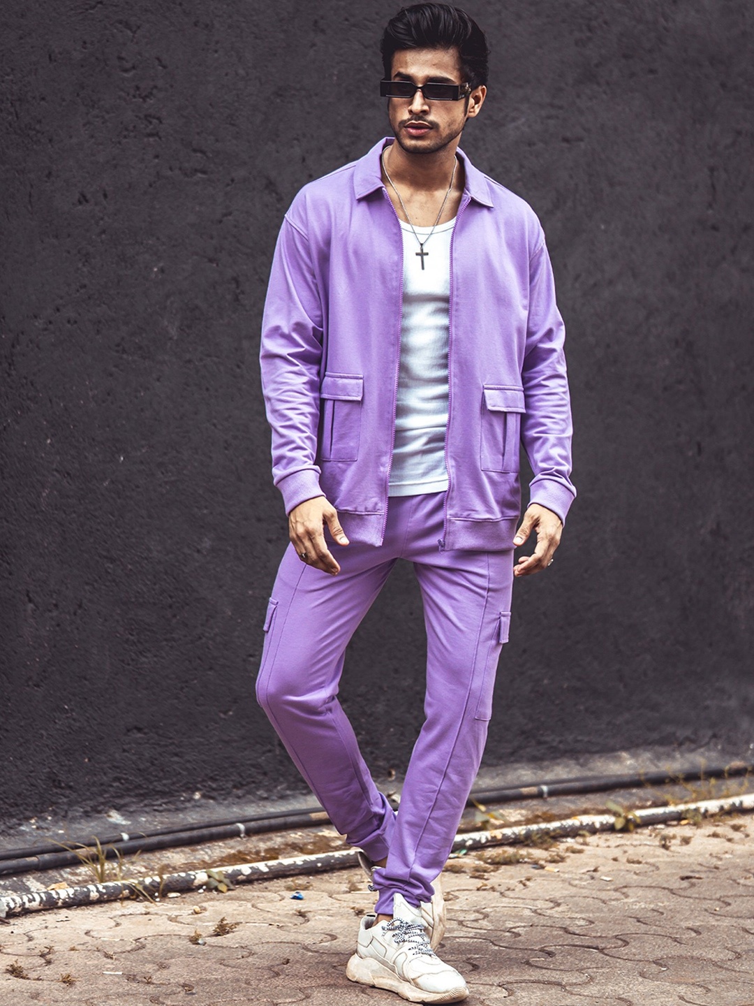 

Maniac Polo Collar Cotton Tracksuits, Lavender