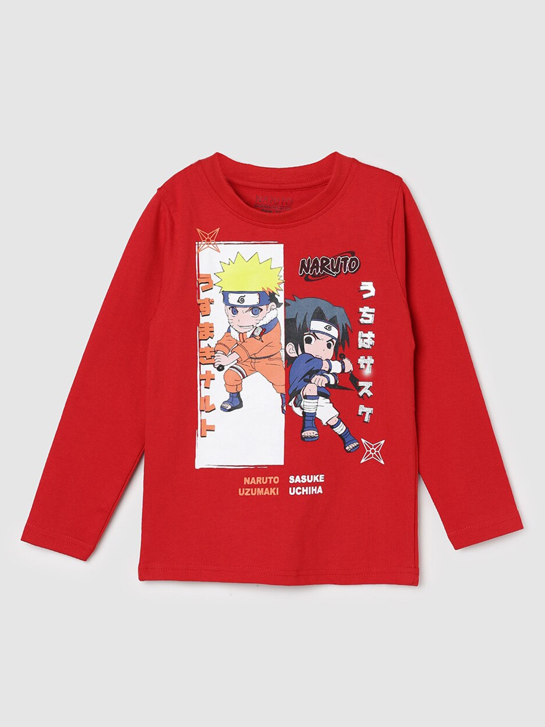 

max Boys Naruto Printed Pure Cotton T-shirt, Red
