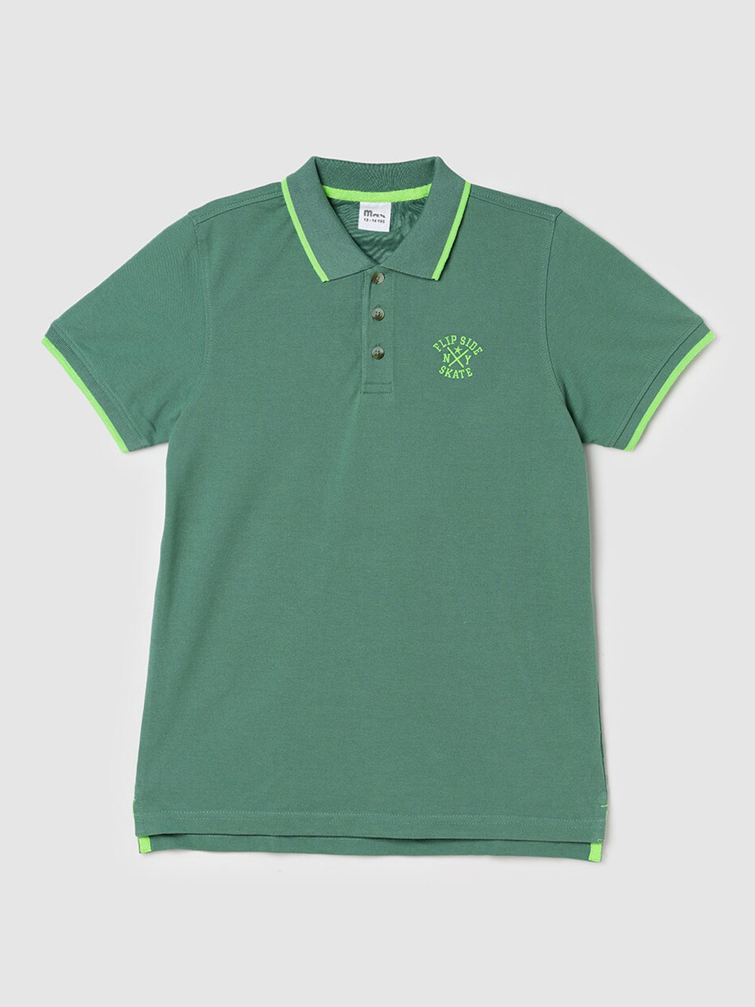 

max Boys Polo Collar Casual T-shirt, Green