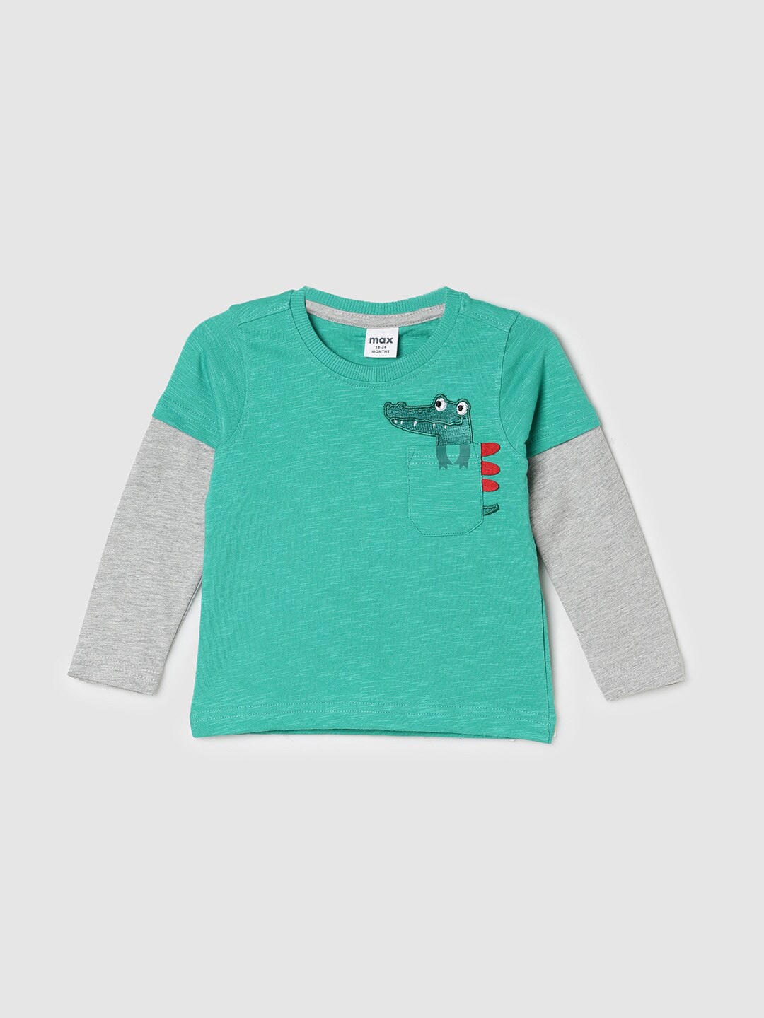 

max Boys Pure Cotton T-shirt, Green