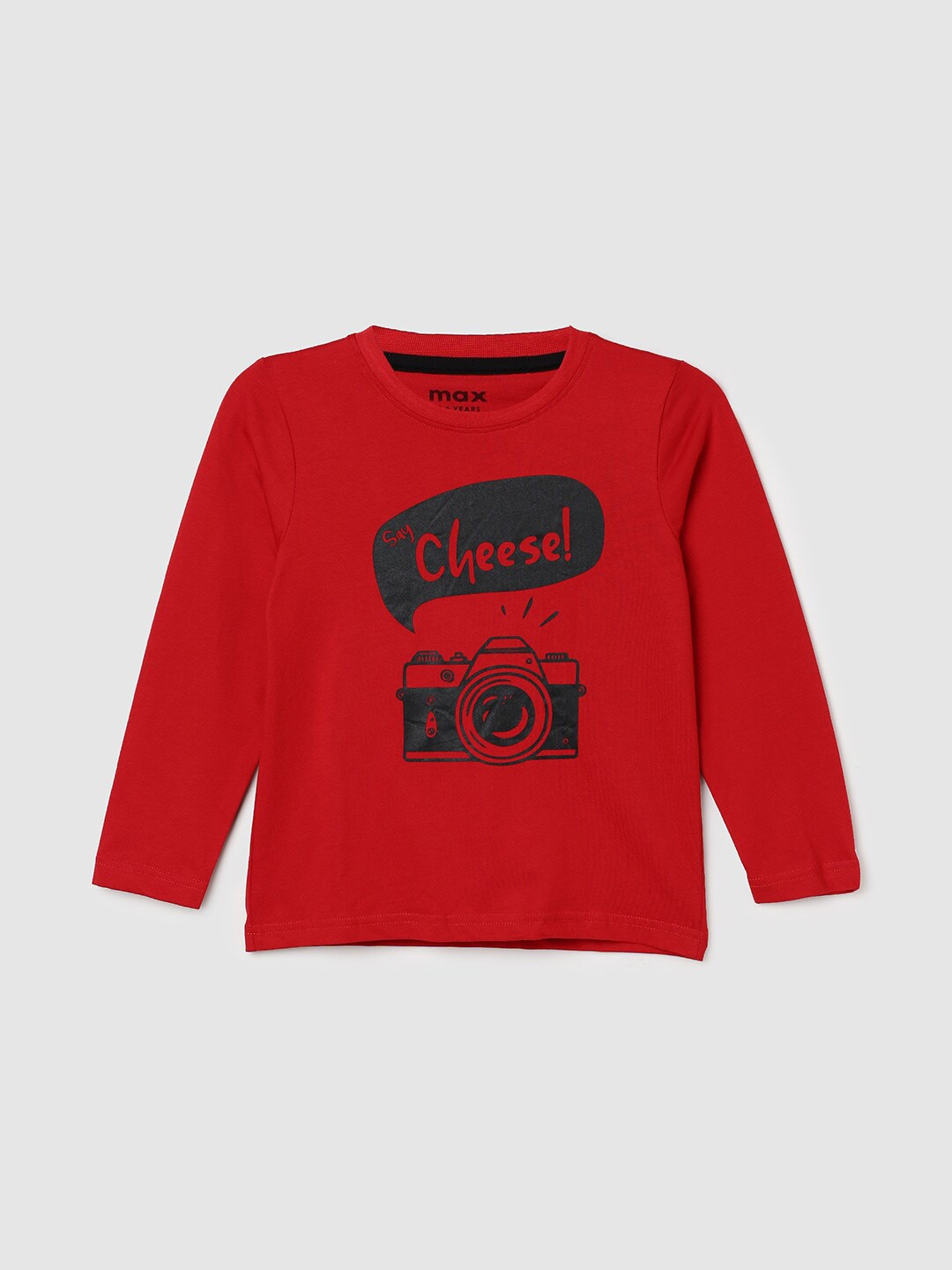 

max Boys Graphic Printed Pure Cotton T-Shirt, Red