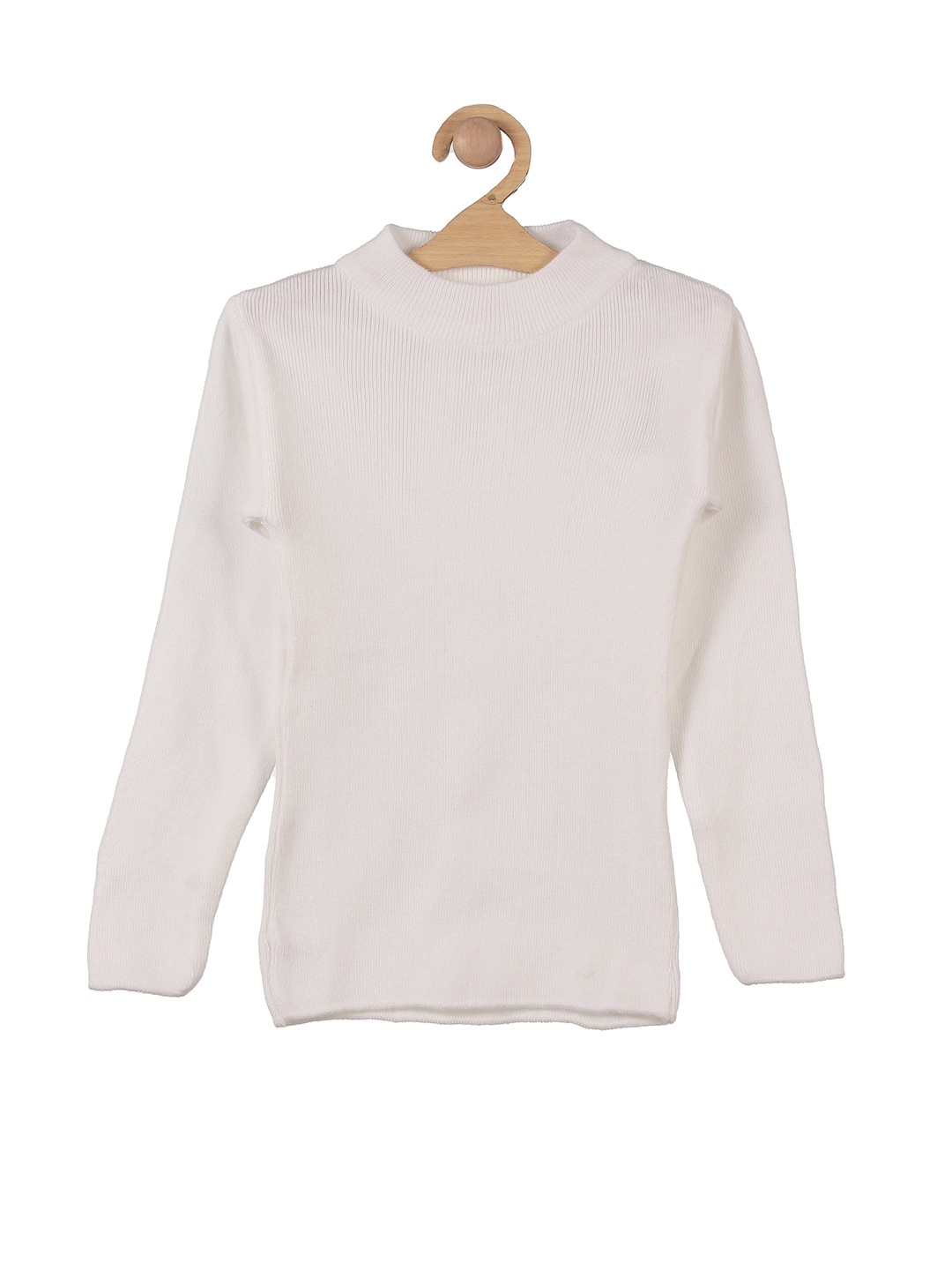 

Lil Lollipop Kids Mock Collar Acrylic Ribbed Pullover, White