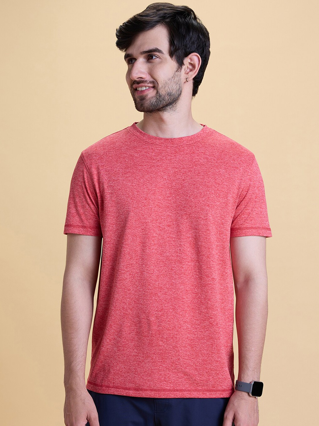 

Gloot Round Neck Regular Fit Sports T-shirt, Red