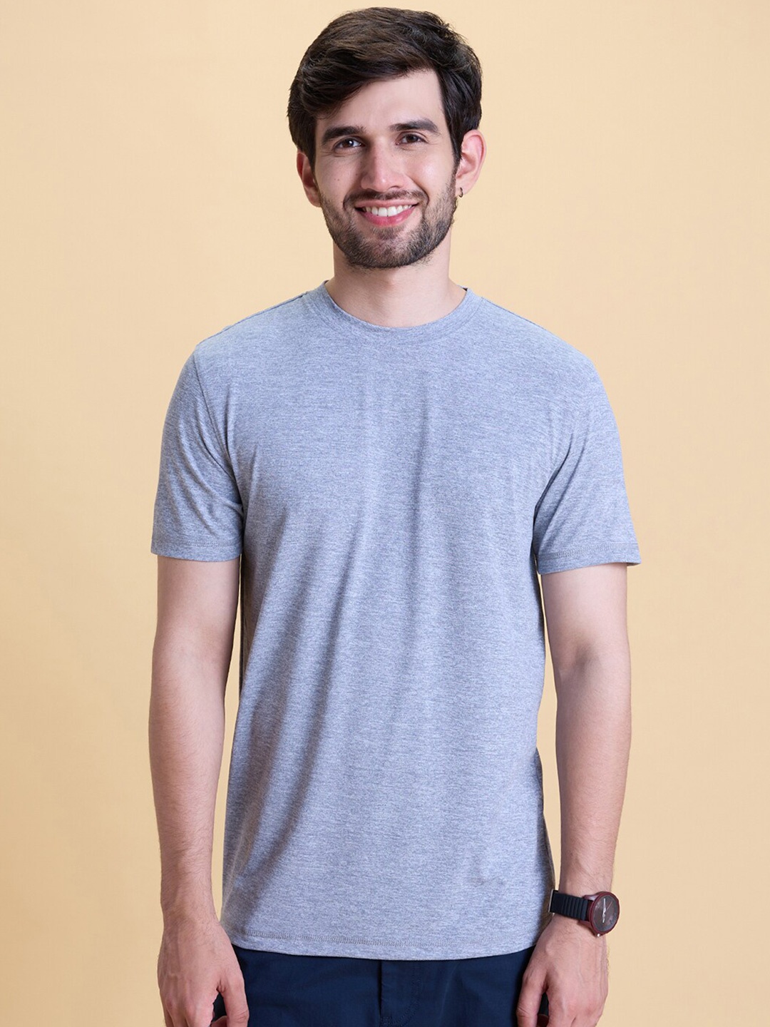 

Gloot Round Neck Regular Fit T-shirt, Grey