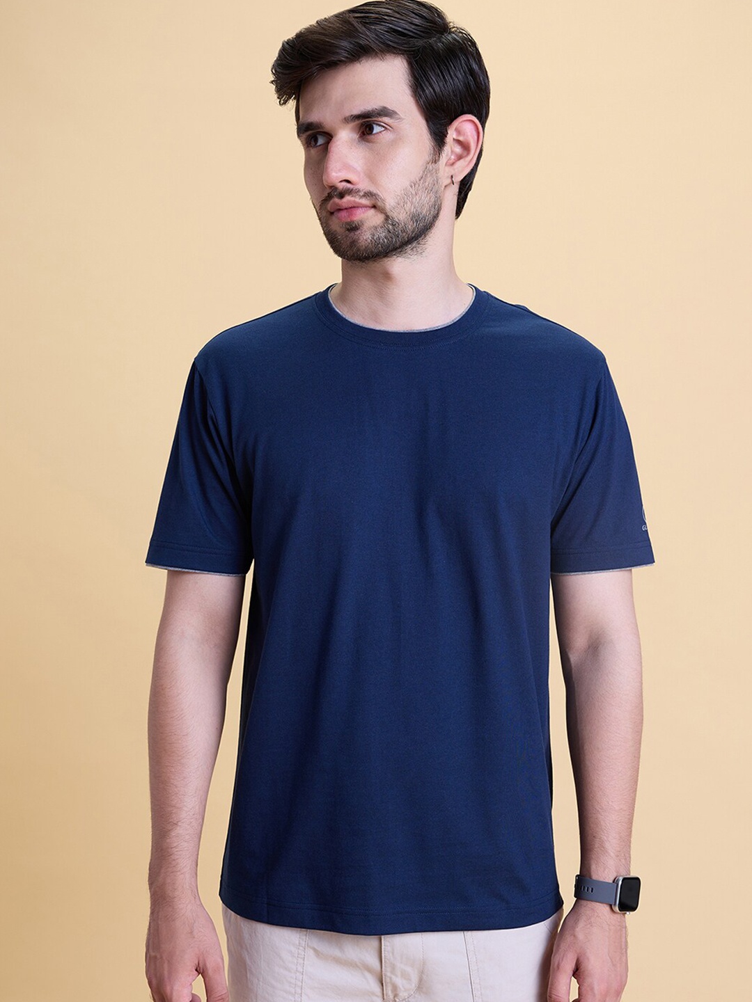 

Gloot Round Neck Pure Cotton T-Shirt, Navy blue