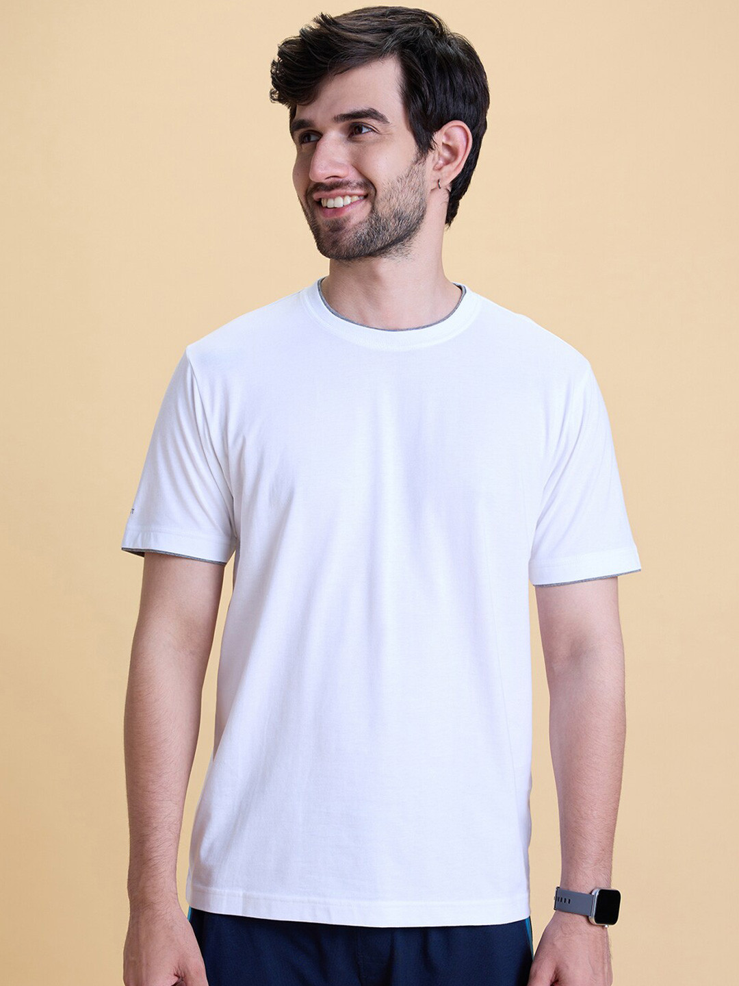 

Gloot Round Neck Cotton Casual T-shirt, White