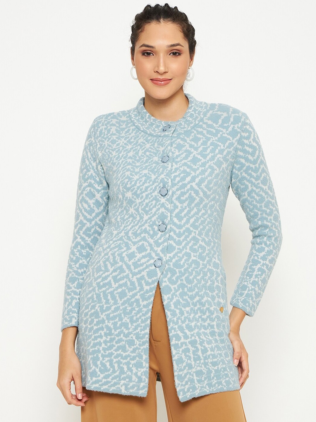 

Duke Abstract Printed Acrylic Longline Cardigan, Blue