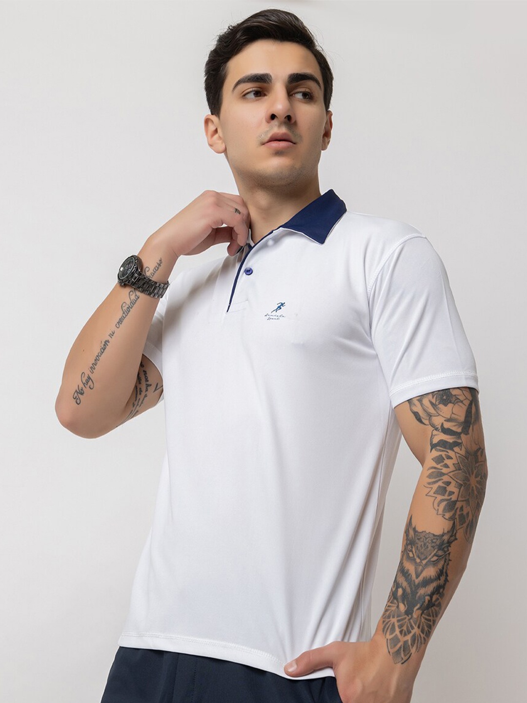

ARMISTO Polo Collar Dri-FIT Sports T-shirt, White