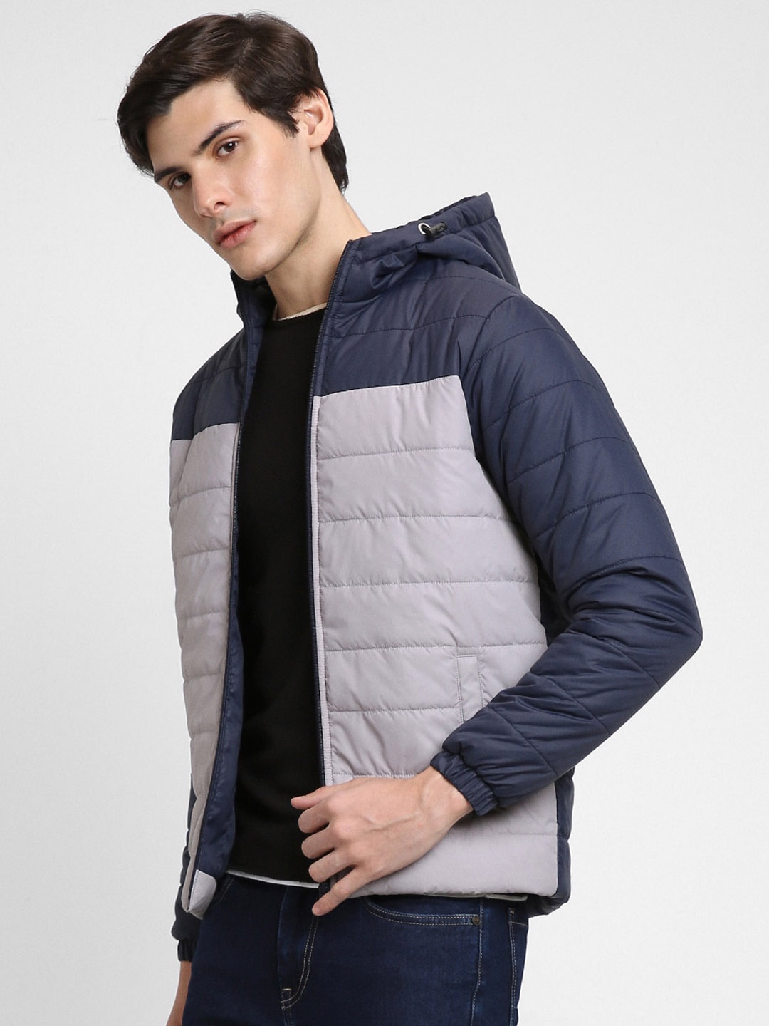 

Dennis Lingo Colourblocked Hooded Puffer Jacket, Grey