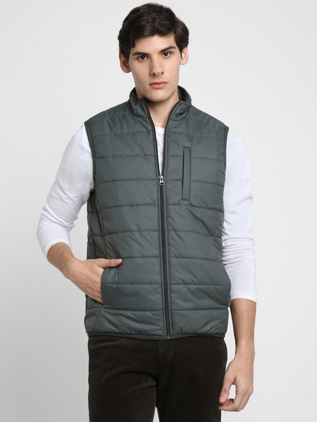 

Dennis Lingo Mock Collar Padded Jacket, Green