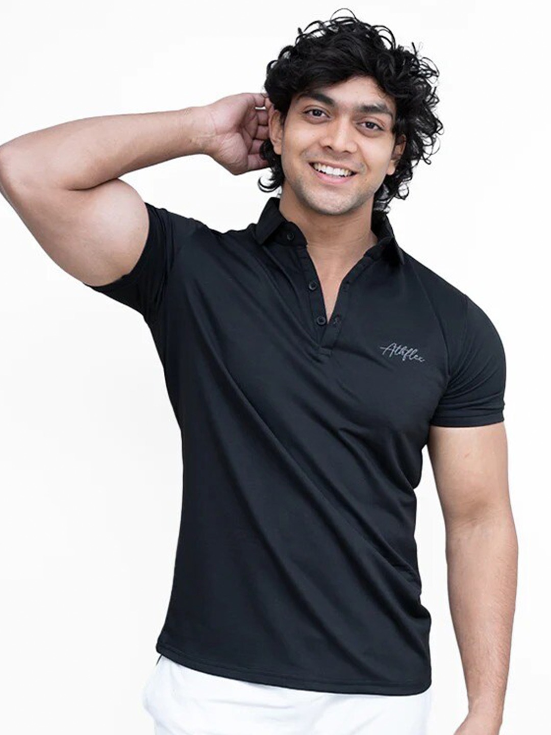 

Athflex Polo Collar Wrinkle Resistance T-Shirt, Black