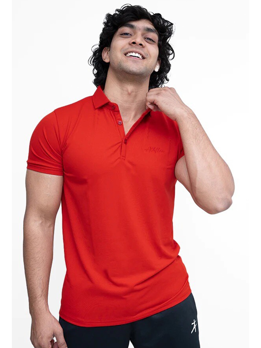 

Athflex Polo Collar Cotton Casual T-shirt, Red