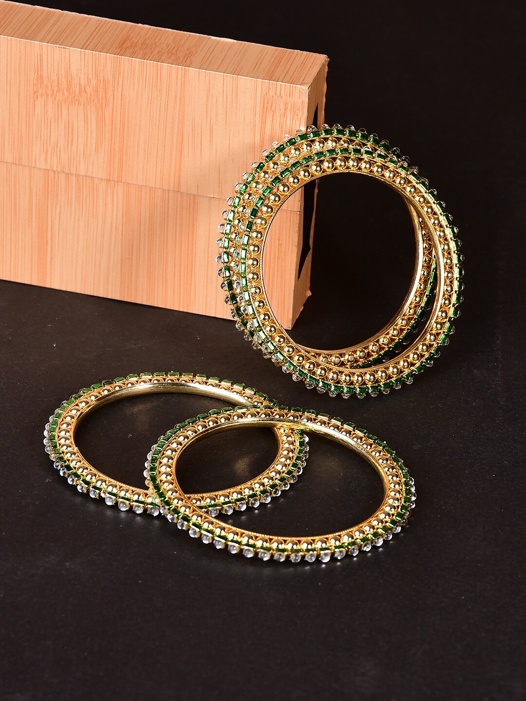 

Bamboo Tree Jewels Set Of 4 Gold Plated Bangles