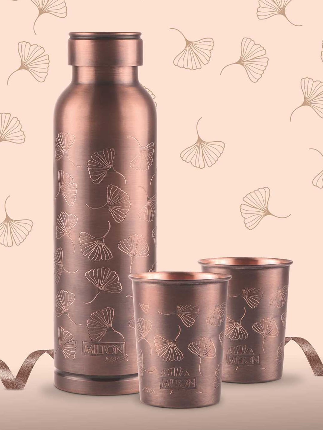 

Milton Copper Petals Elegante Gift Set - 1 Bottle 940 ml & 2-Tumbler 240 ml Each