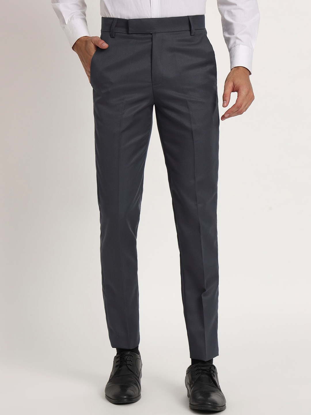 

Aristitch Men Mid-Rise Relaxed Fit Formal Trousers, Grey