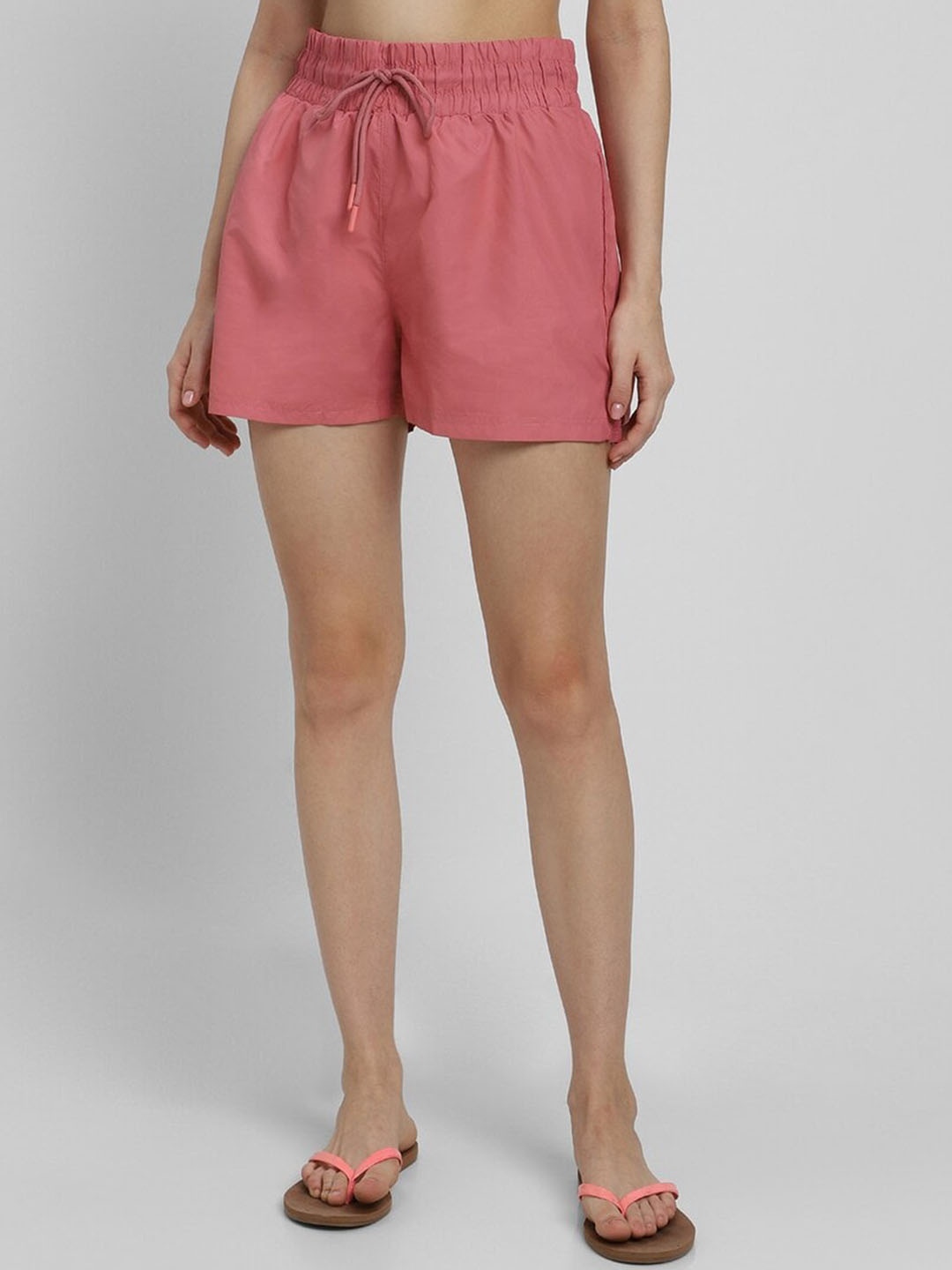 

FOREVER 21 Women Mid Rise Shorts, Pink